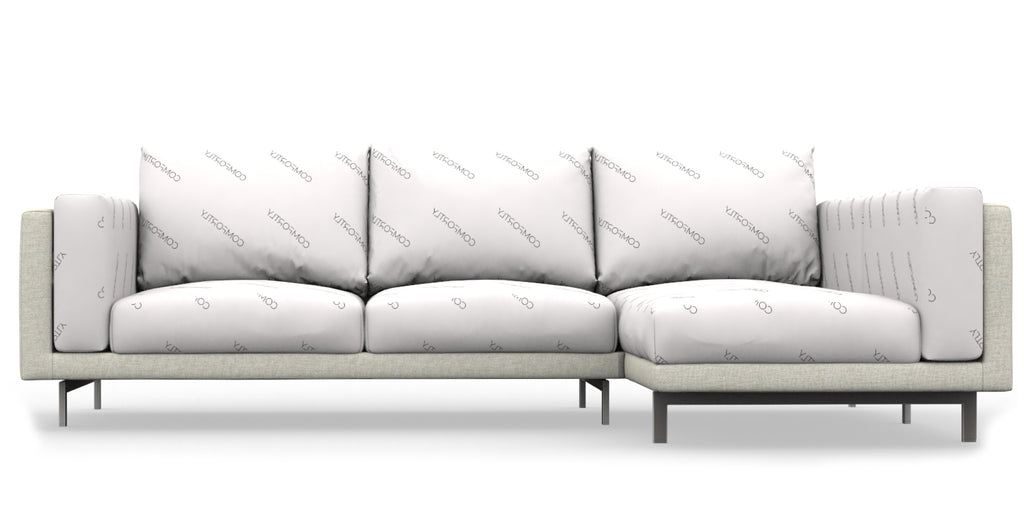 NOCKEBY 2 Seat IKEA Sofa With Chaise Longue Right Frame Cover Heavy