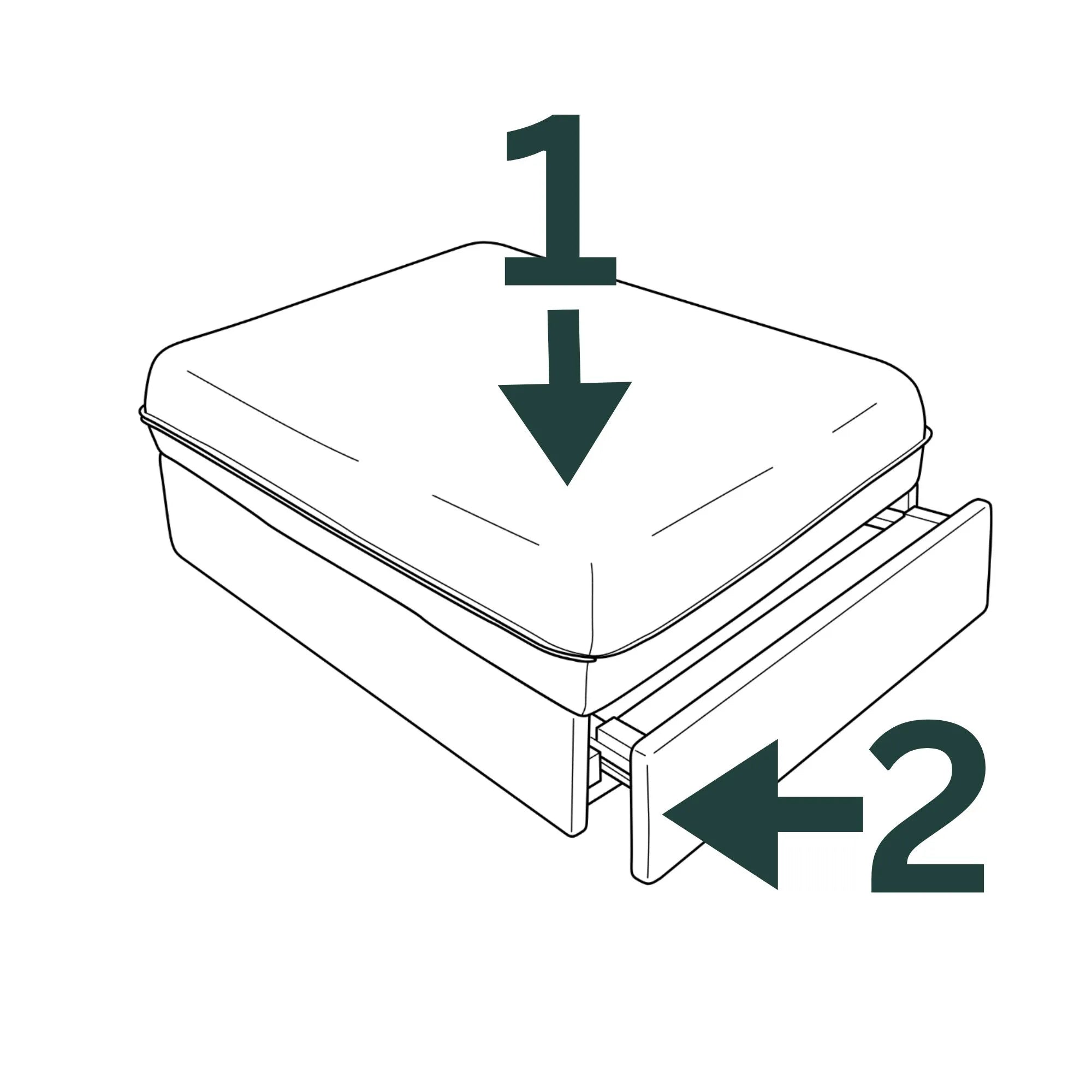 Överdrag till VALLENTUNA IKEA Bäddsoffa Modul (med fäst toppkudde)