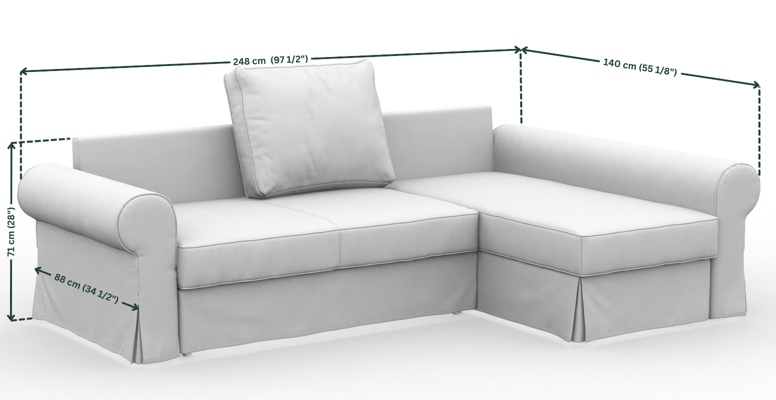 BACKABRO IKEA Sofa Bed with Chaise Longue – Comfortly BACKABRO IKEA Sofa Bed with Chaise Longue – Comfortly