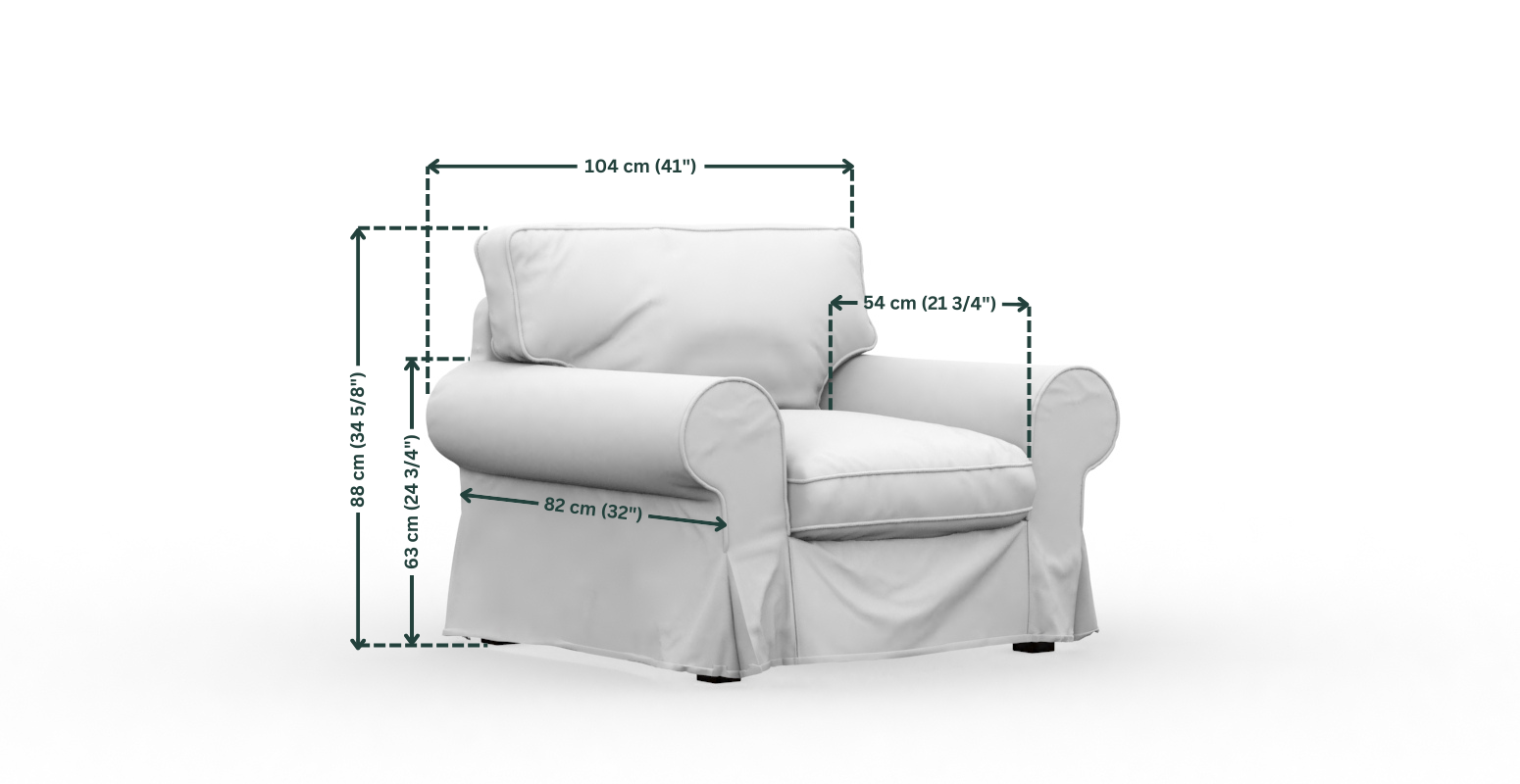 EKTORP IKEA Armchair Cover Linen Blends Grey Comfortly