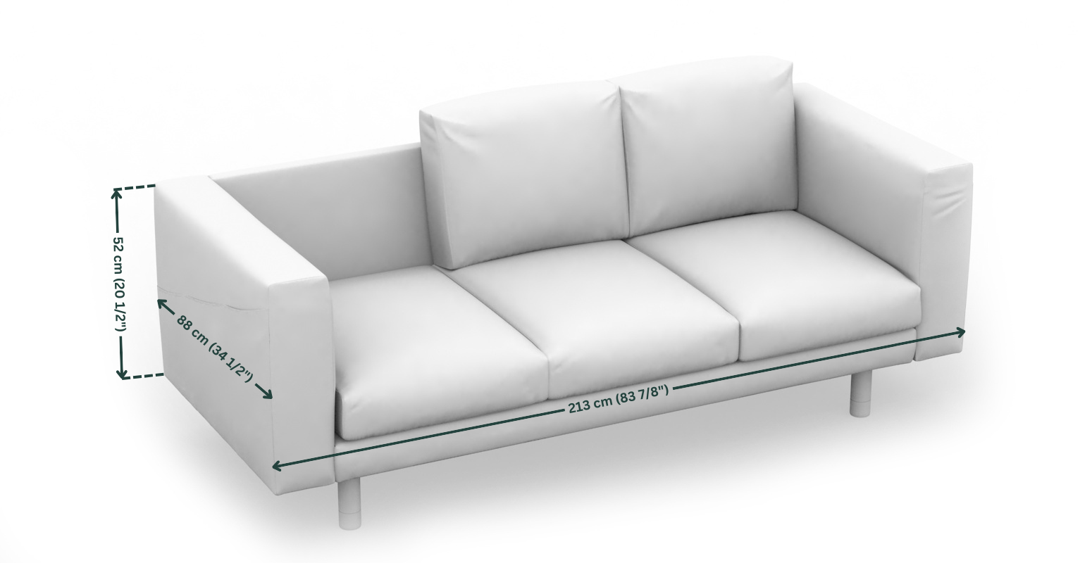 IKEA NORSBORG 3 seat sofa with armrest cover – Comfortly