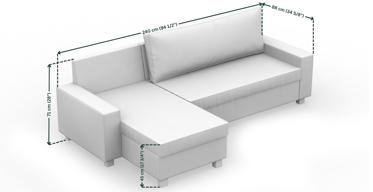 IKEA VILASUND sofa bed with chaise longue cover – Comfortly IKEA VILASUND sofa bed with chaise longue cover – Comfortly