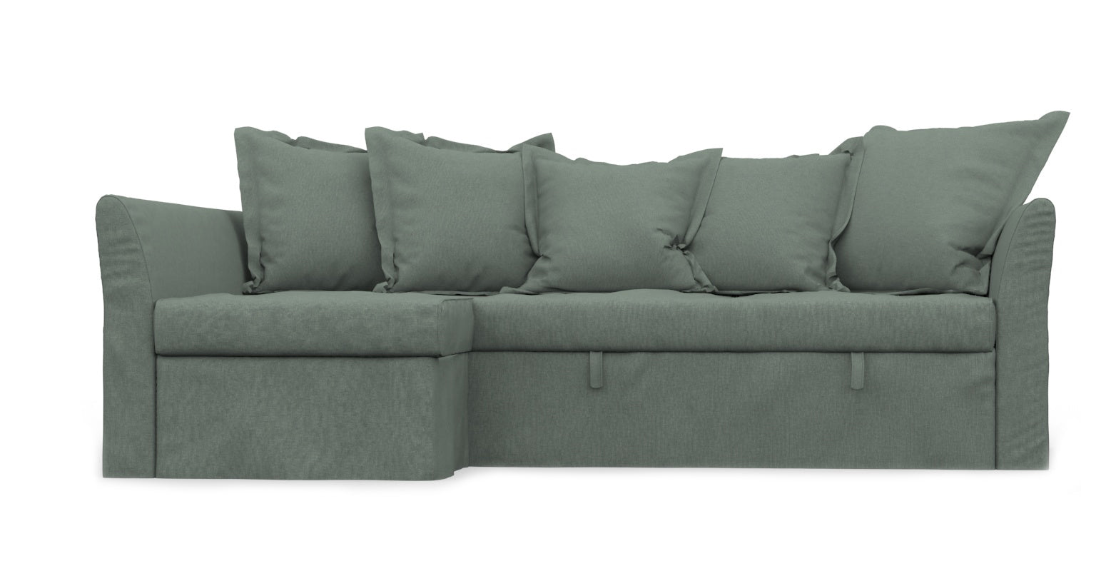HOLMSUND IKEA Corner Sofa Bed Cover - Pure French Linen Limestone